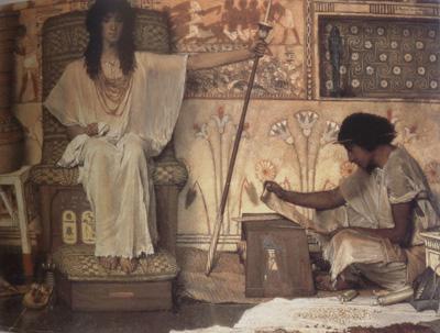 Alma-Tadema, Sir Lawrence Joseph,Overseer of Pharaoh's Granaries (mk23) oil painting image